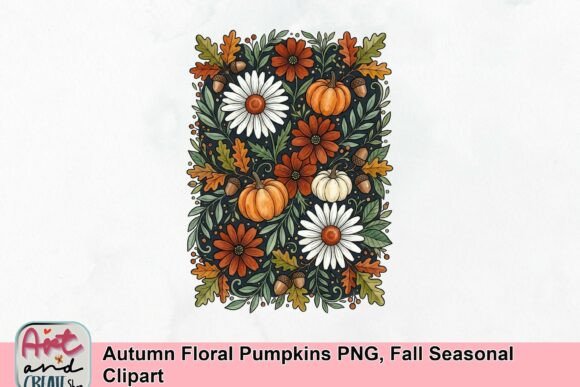 Download Autumn Floral Pumpkins PNG, Fall Seasonal Clipart - Seasonal clipart Collection