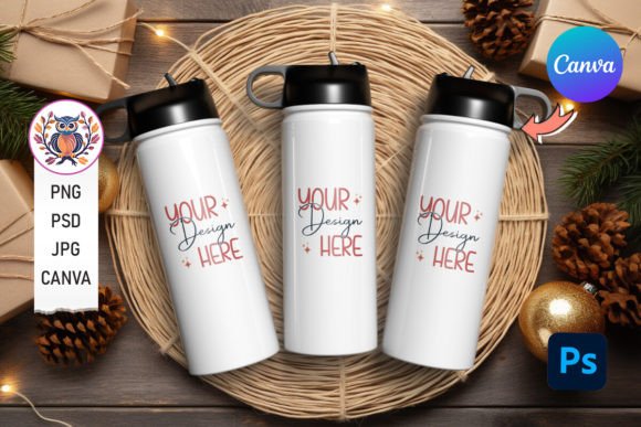 Download Christmas 18oz Hydro Water Mockup PSD - Hydro Collection