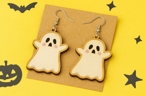 Download Cute Ghost Earrings Halloween SVG - Earrings halloween Collection