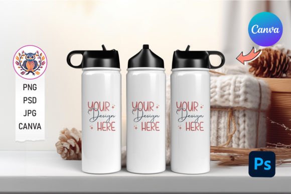 Download 18oz Hydro Water Mockup | PSD and Canva - Hydro Collection