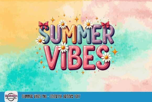 Download Summer Vibes PNG - Colorful Groovy Text - Groovy text Collection
