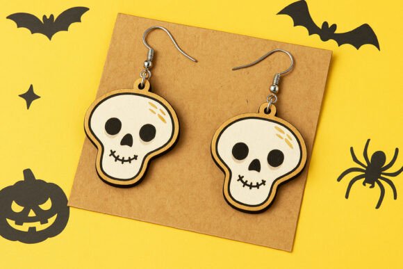Download Cute Skull Earrings Halloween SVG - Earrings halloween Collection