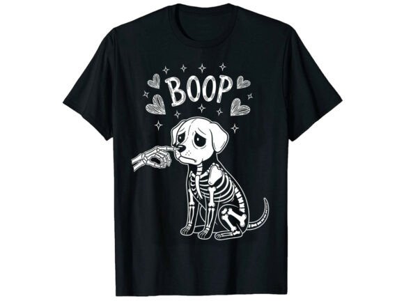 Download Boop Skeleton Dog Halloween T-Shirt - Premium Resources